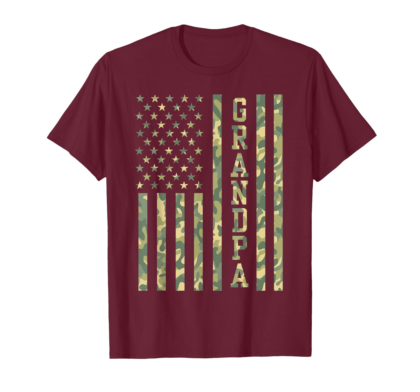 Mens Grandpa American Flag Camo Grandpa Gifts Father's Day T-Shirt