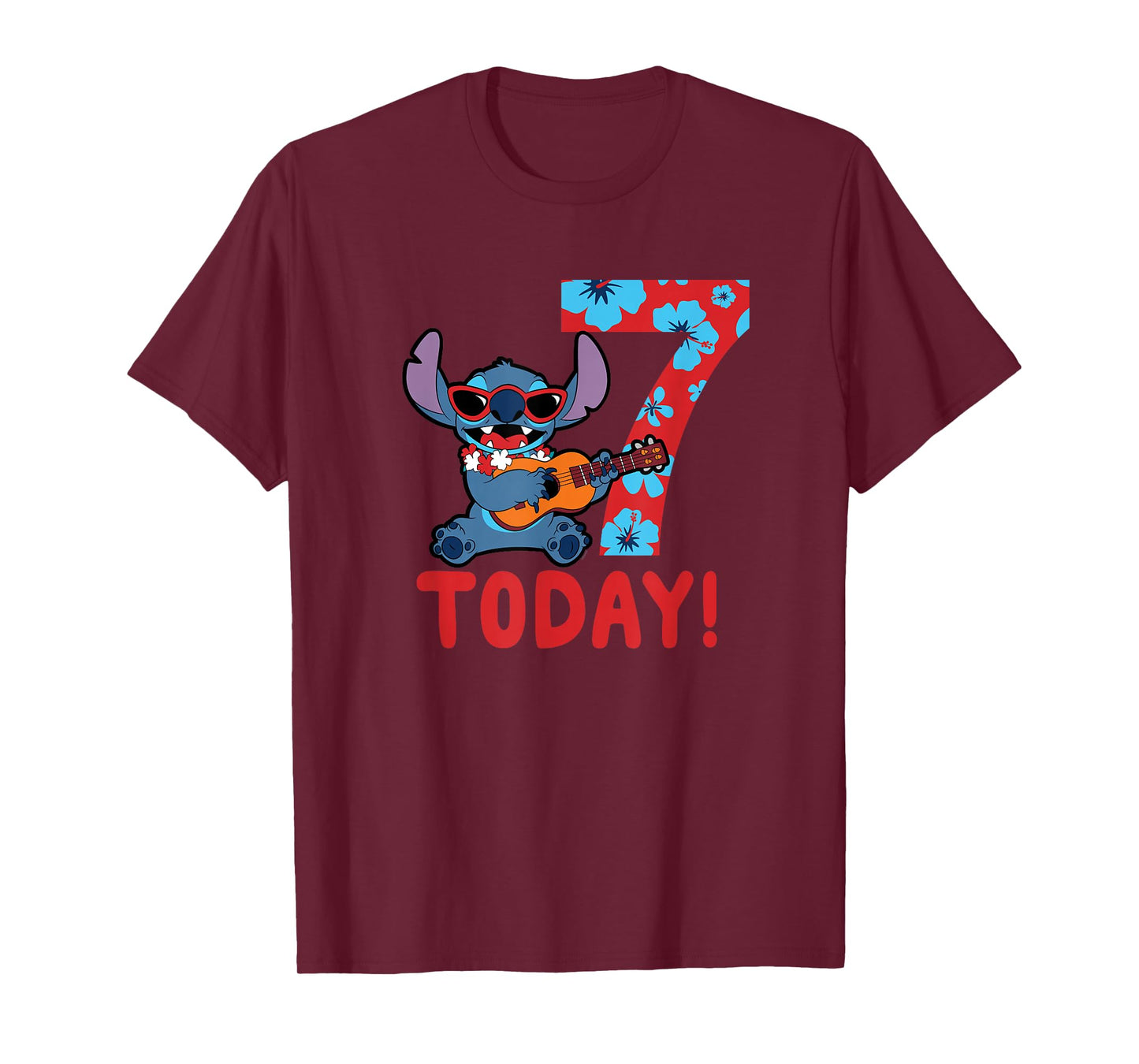 Disney Lilo & Stitch Tropical Birthday 7 Years Old Today T-Shirt