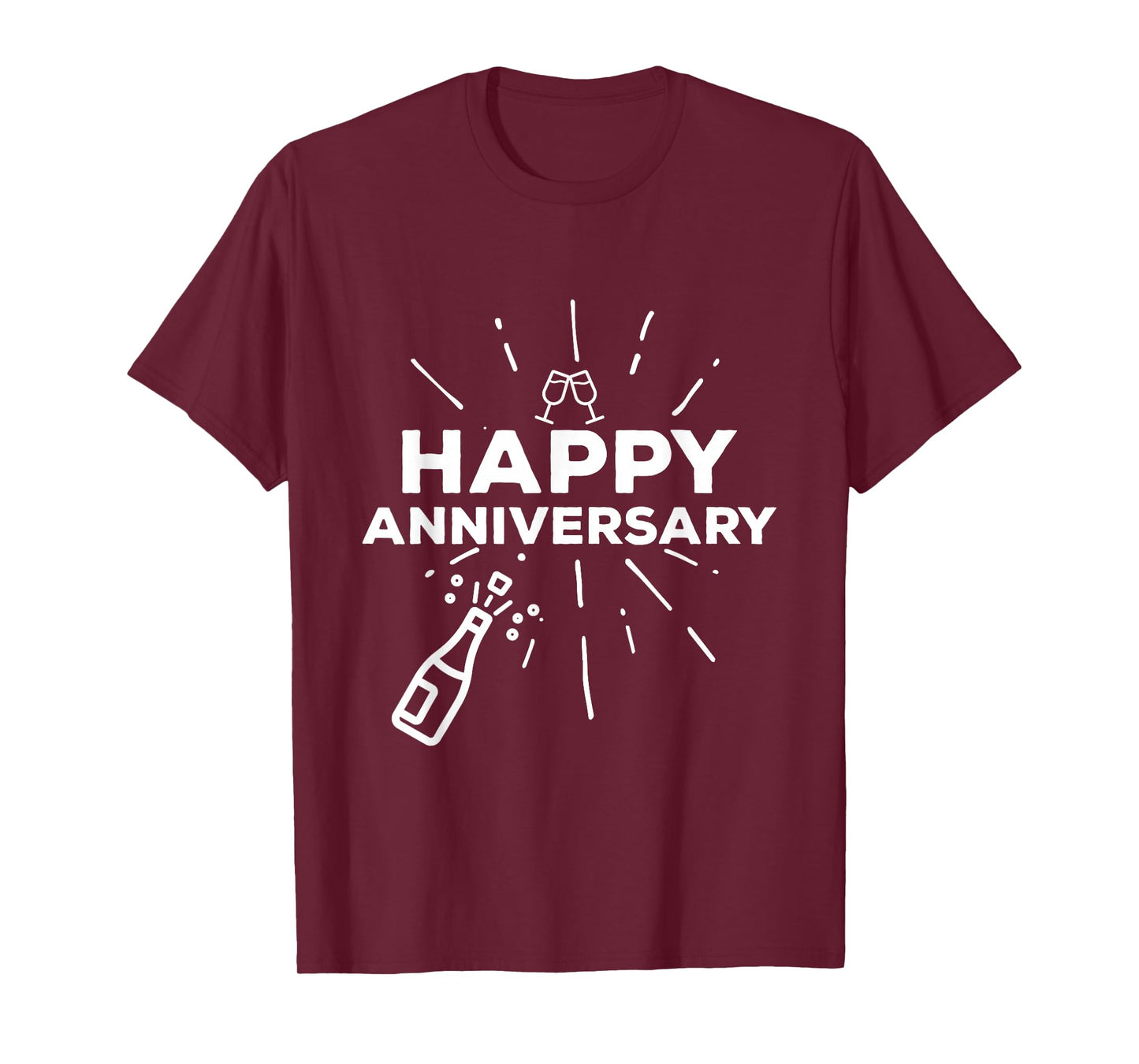 Happy Anniversary Cheers Wine Bottle T-Shirt