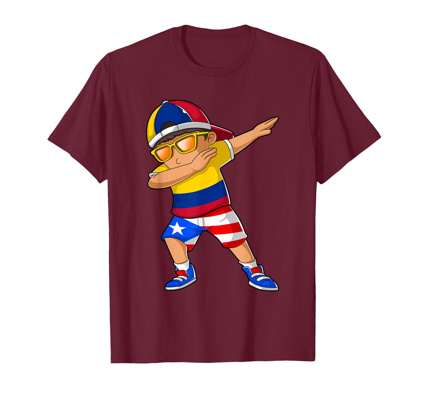 Half Colombian Half Puerto Rican Boy Colombia Flag T-Shirt