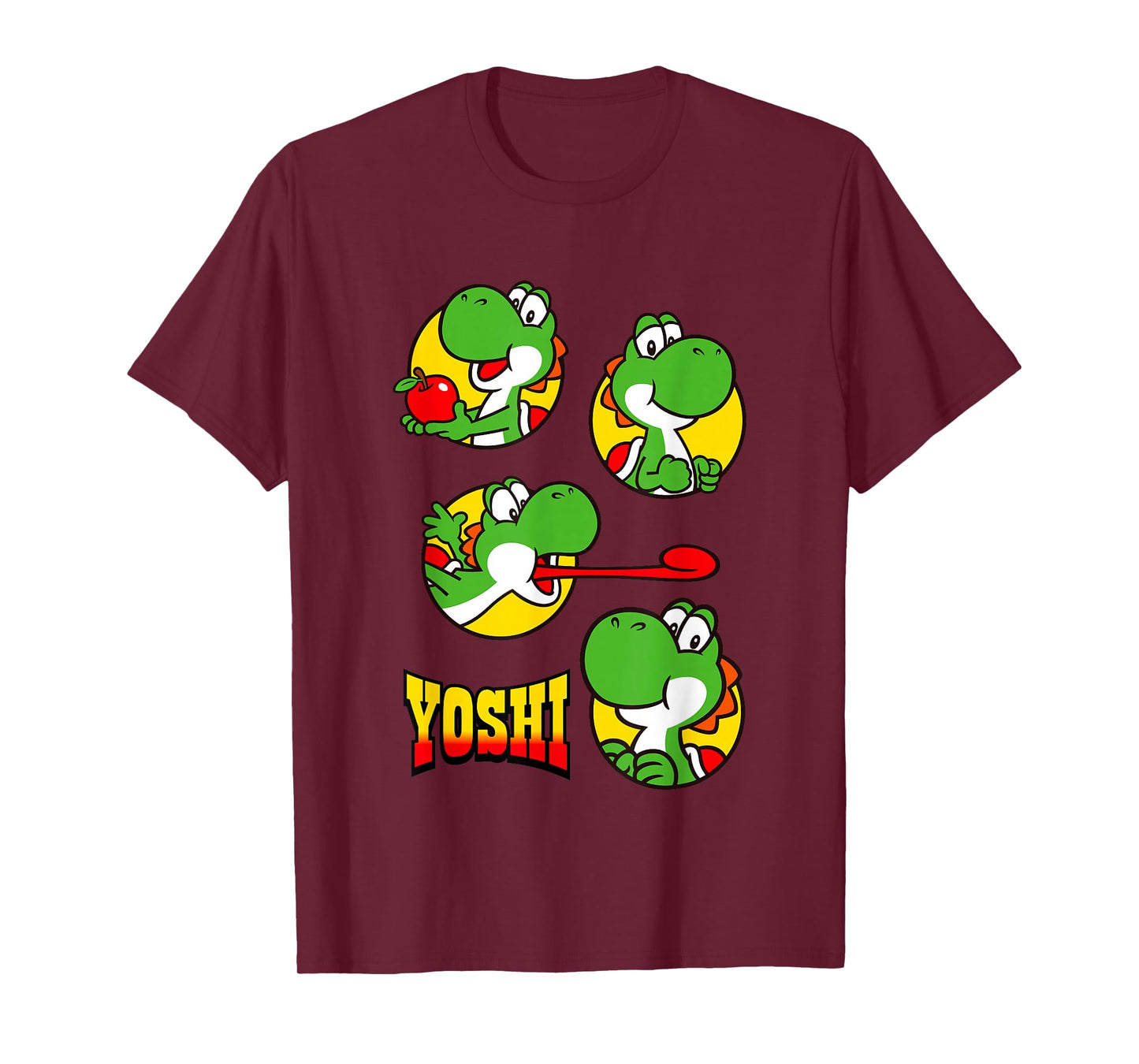 Super Mario Bros Yoshi Big Snack Bubble Portraits T-Shirt