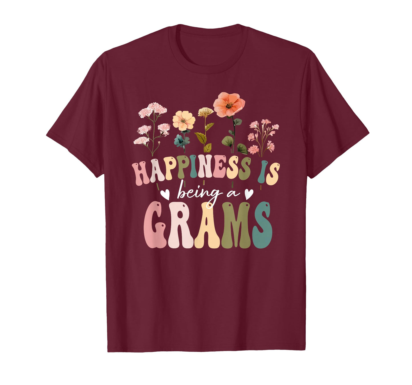 Happiness is Being a Grams Floral Design Grams Mother's Day T-Shirt