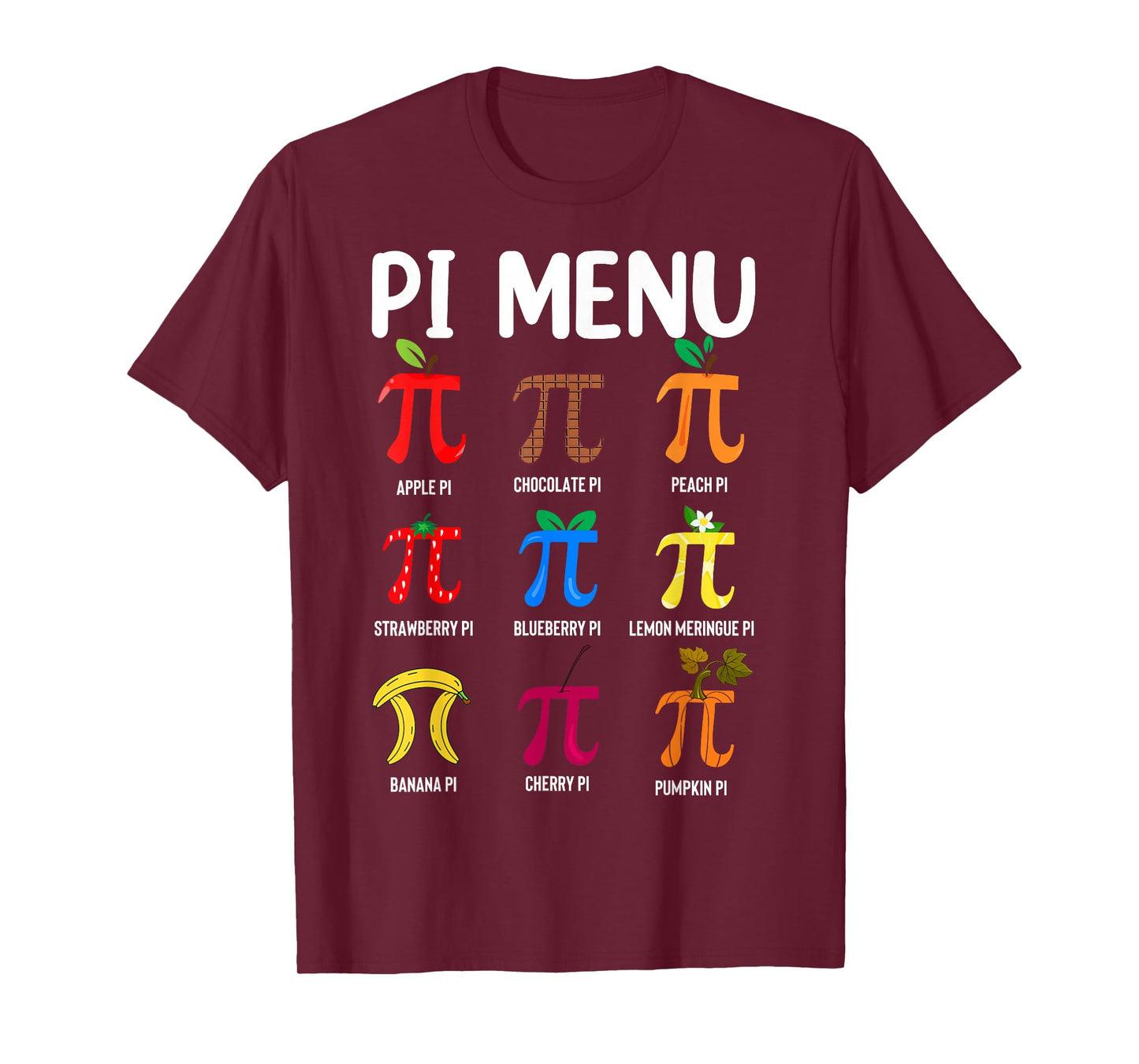 Pi Menu 3.14 Pi Symbol - Math Teacher Happy Pi Day T-Shirt