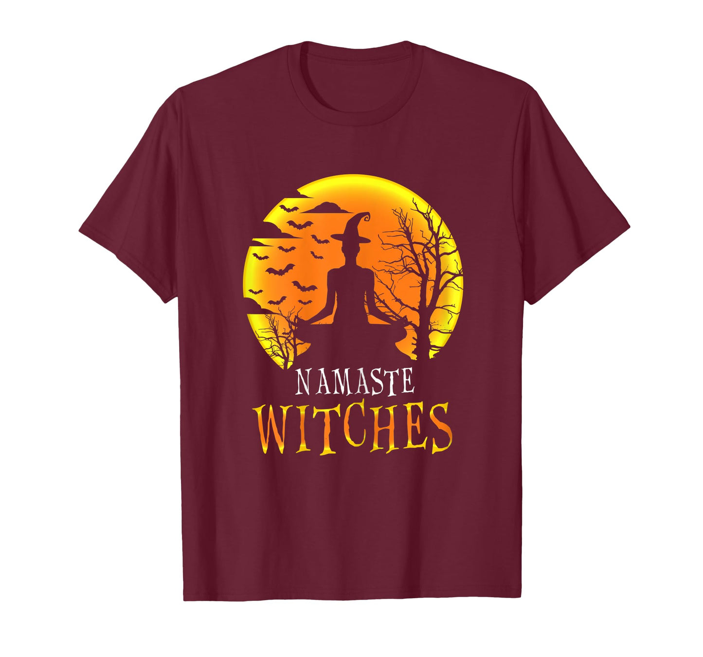 Womens Yoga Funny Namaste Witches Halloween Girls Women Gift T-Shirt