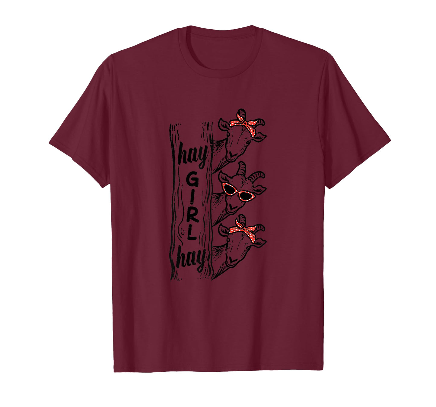 Goats Hay Girl Funny Livestock Farmer Women Girls Kids Youth T-Shirt