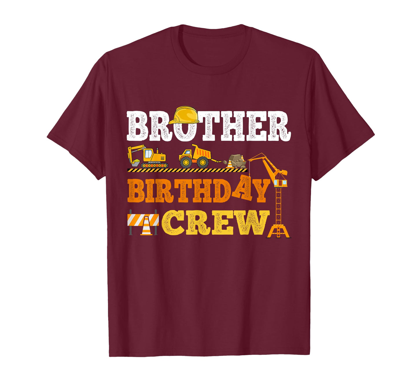 Brother Birthday Crew Construction Excavator Kids Family T-Shirt