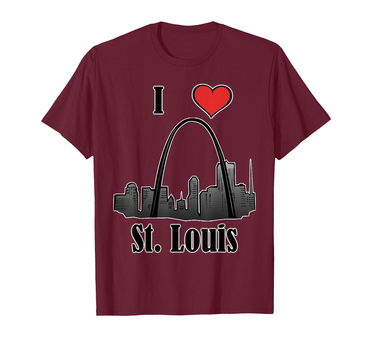 I Love St. Louis Souvenir T-Shirt Gateway Arch Skyline T-Shirt