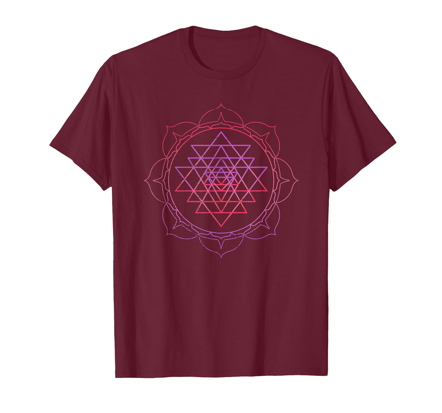 Sacred Geometry Sri Yantra Yoga Lotus Mandala Psy Goa DMT T-Shirt