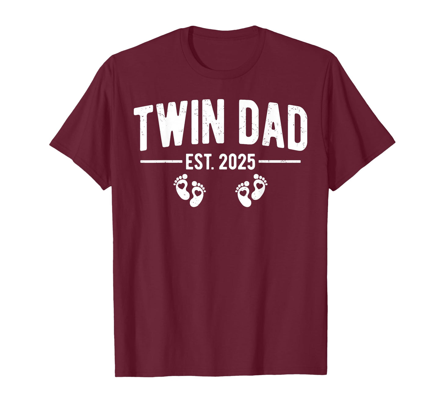 Mens Twin Dad Est. 2025 Father of Twins New Daddy Father's Day T-Shirt