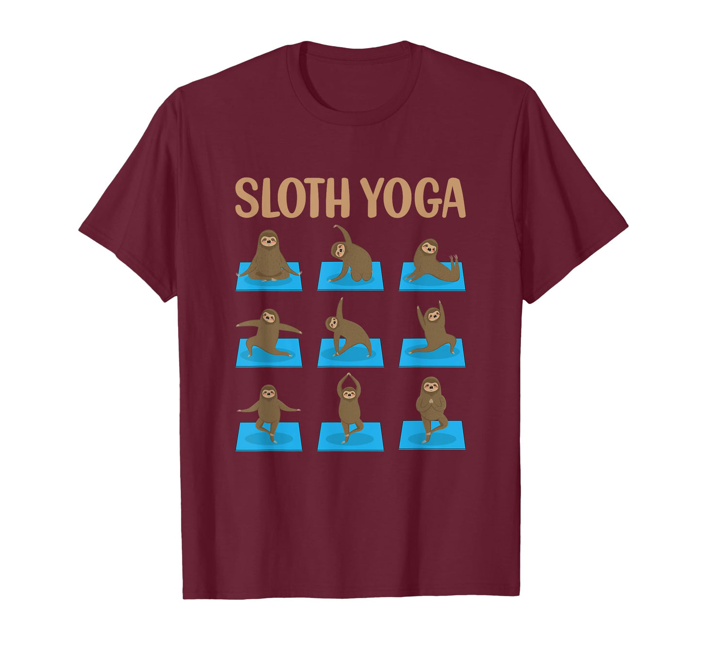 Sloth Yoga Cute Animal Baby Sloth Yoga Poses Zen Graphics T-Shirt