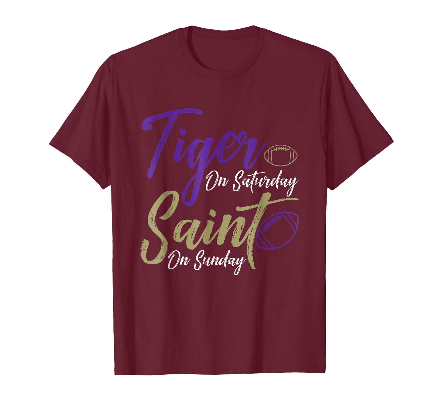 Tiger On Saturday Saint On Sunday Funny Fans T-Shirt