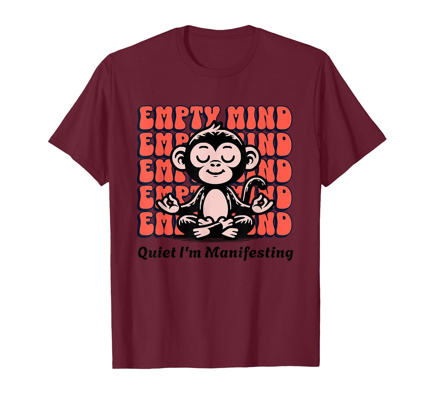 Live It Designs Funny Manifesting Monkey, Beginner Yoga Meditation Chimp T-Shirt