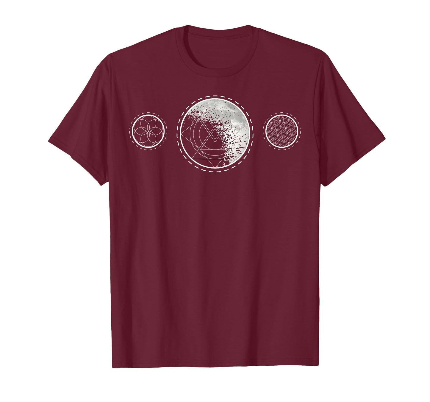 Sacred Geometry Moon for a Spiritual Zen Gothic Mandala T-Shirt