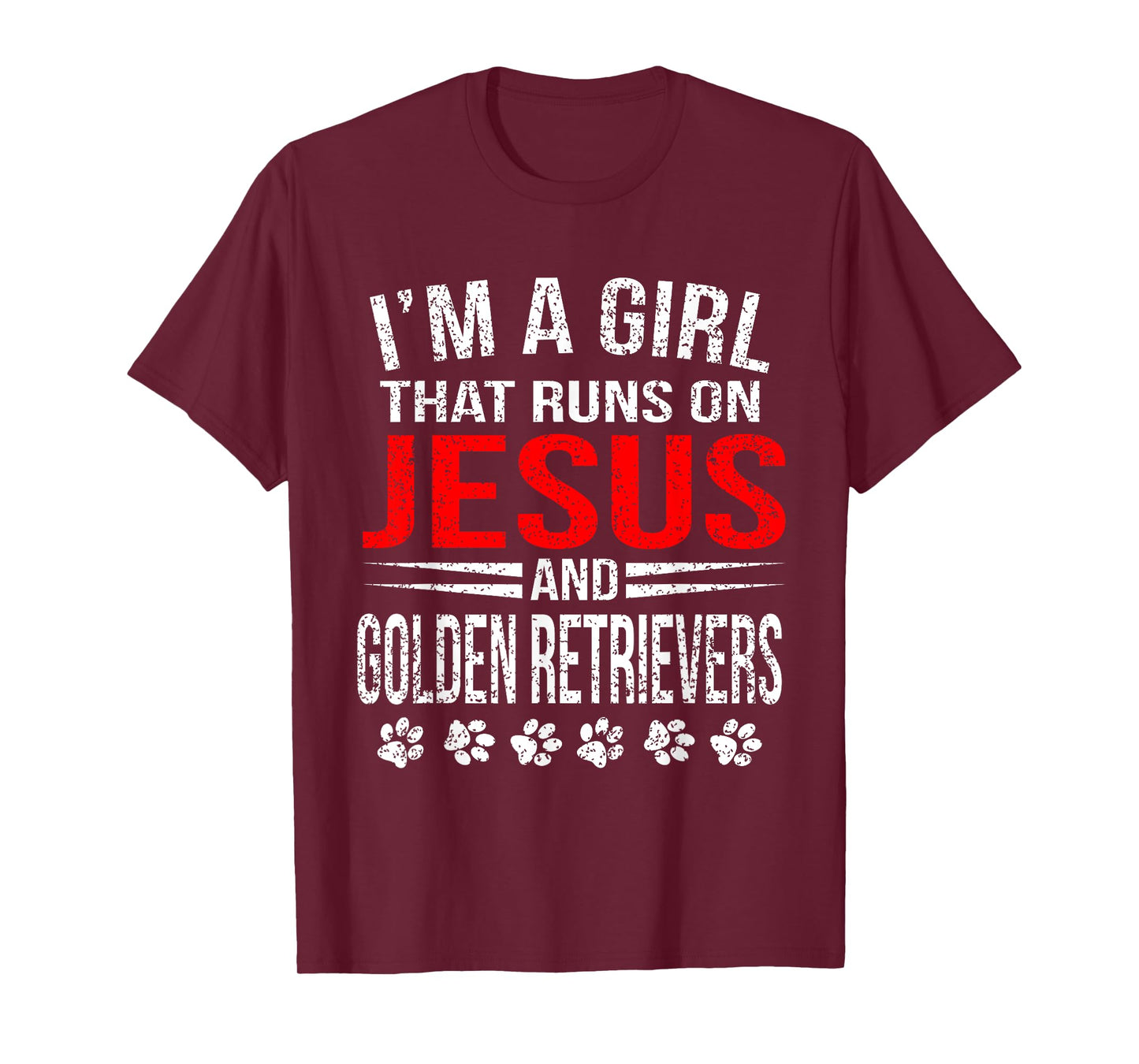 Jesus & Golden Retrievers Girl That Runs On Dog T-Shirt T-Shirt