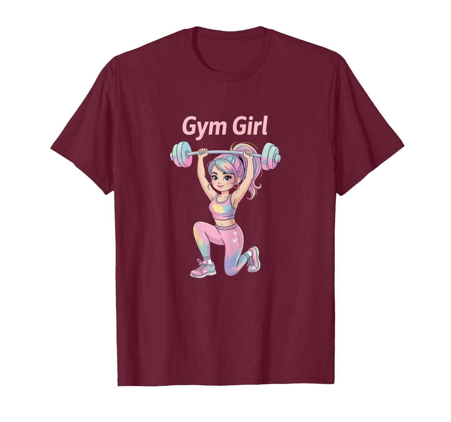 Workout Fitness Watercolor Pastel Gym Girl T-Shirt