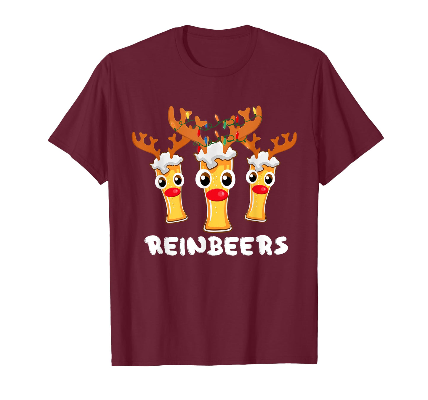 Reinbeers Funny Reindeer Beer Christmas Drinking Xmas Pajama T-Shirt