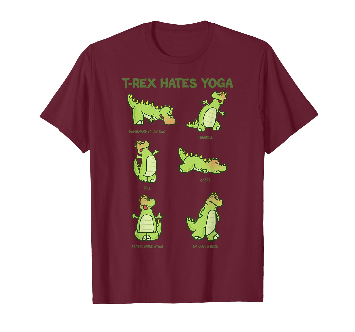 T-Rex Yoga Poses Dinosaur Mindfulness Meditation Dino Meme T-Shirt