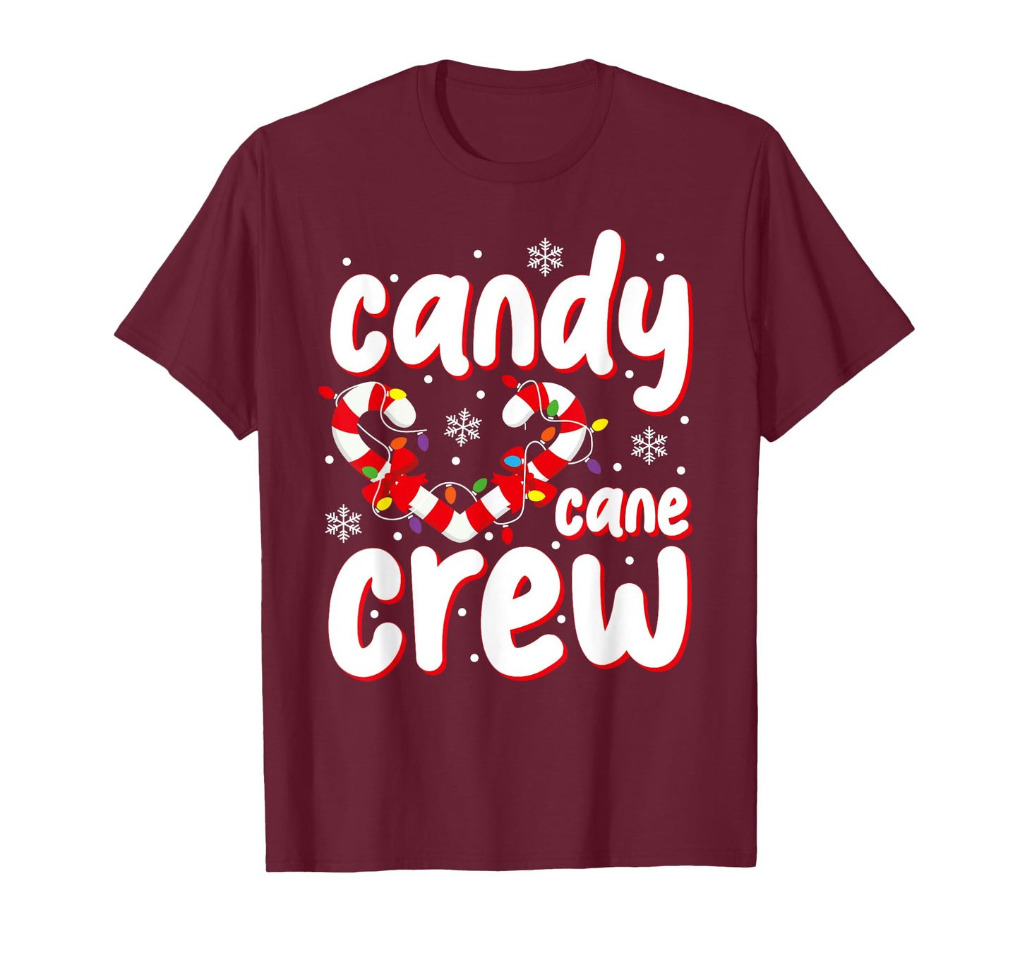 Christmas Candy Cane Crew Santa Xmas Kids Toddler Women Men T-Shirt
