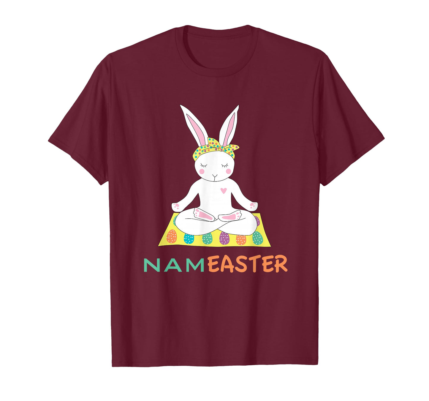 Funny Easter Bunny Doing Yoga Namaste T-Shirt