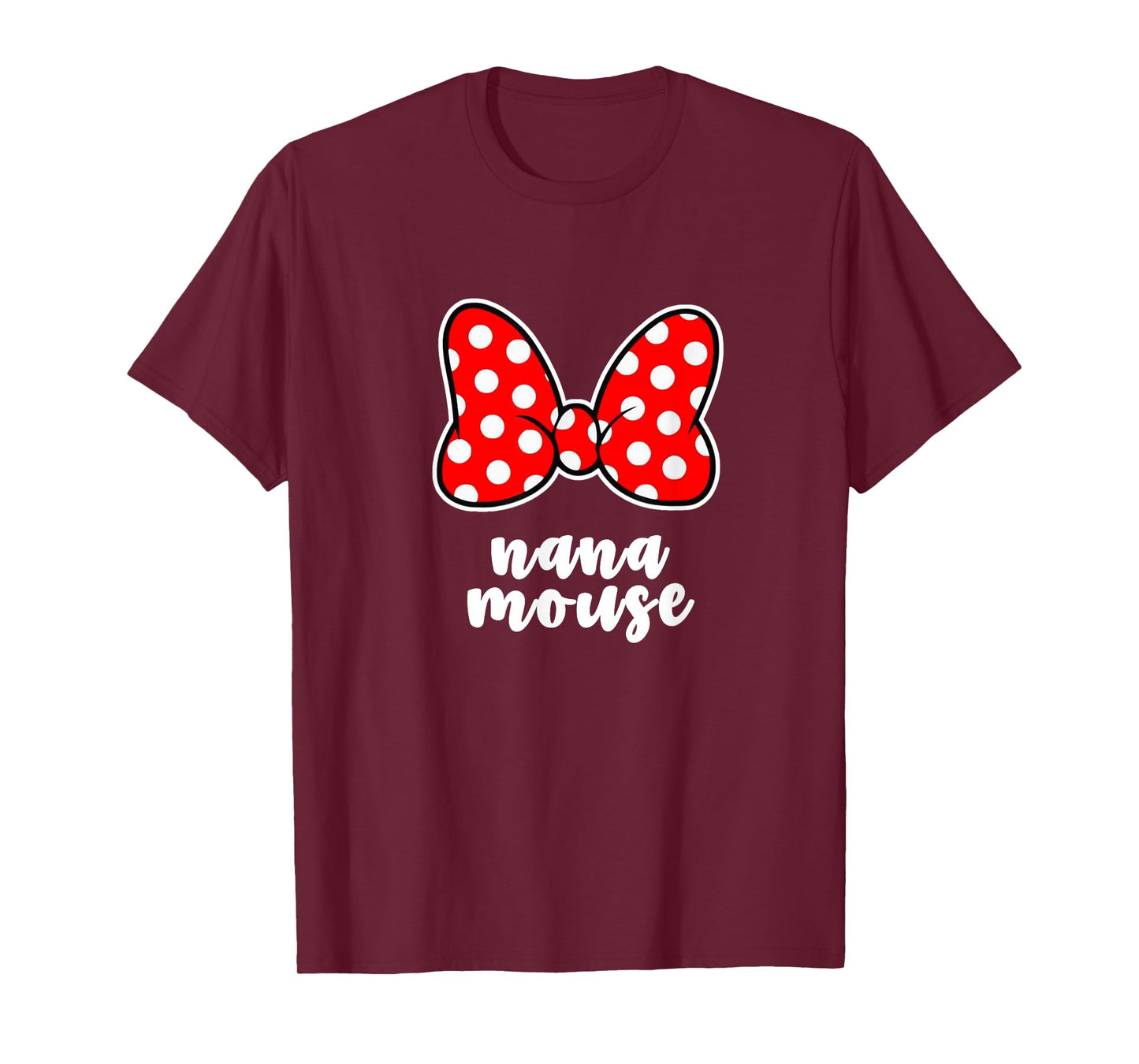 Womens Nana Mouse Family Vacation Bow T-Shirt
