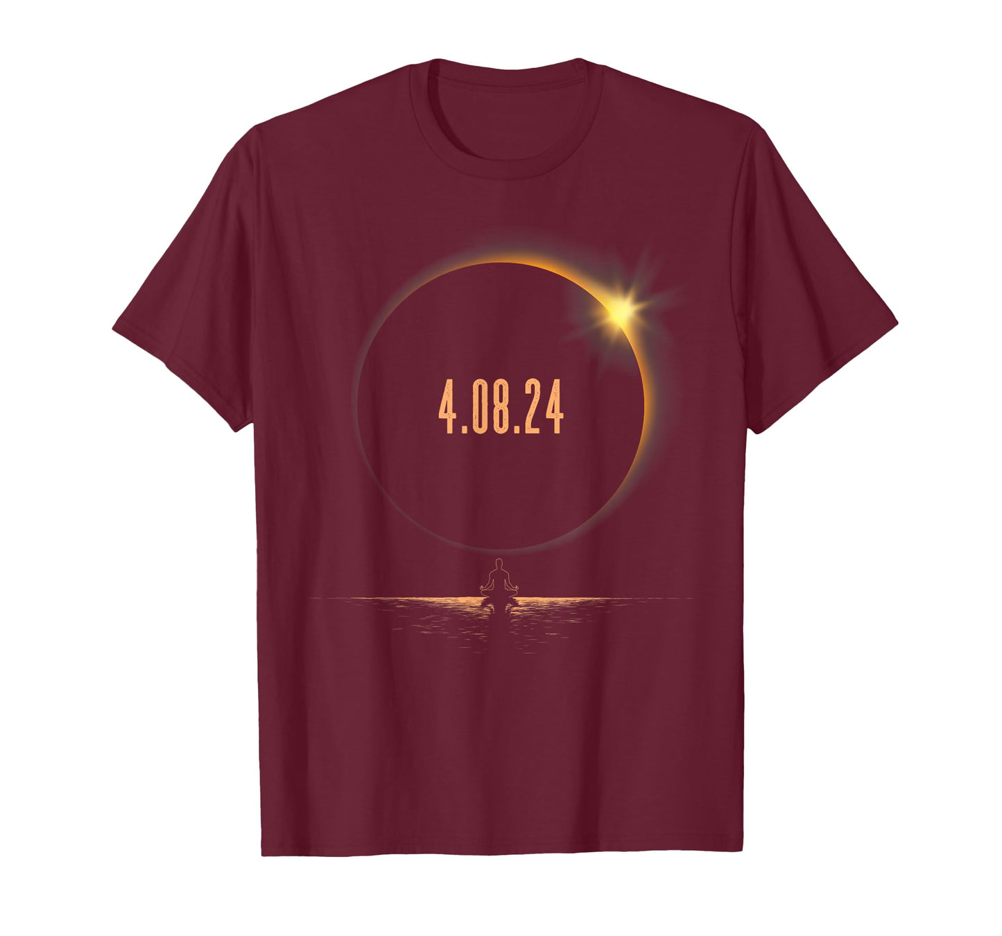 America Totality Male Yoga 4.08.24 Total Solar Eclipse 2024 T-Shirt