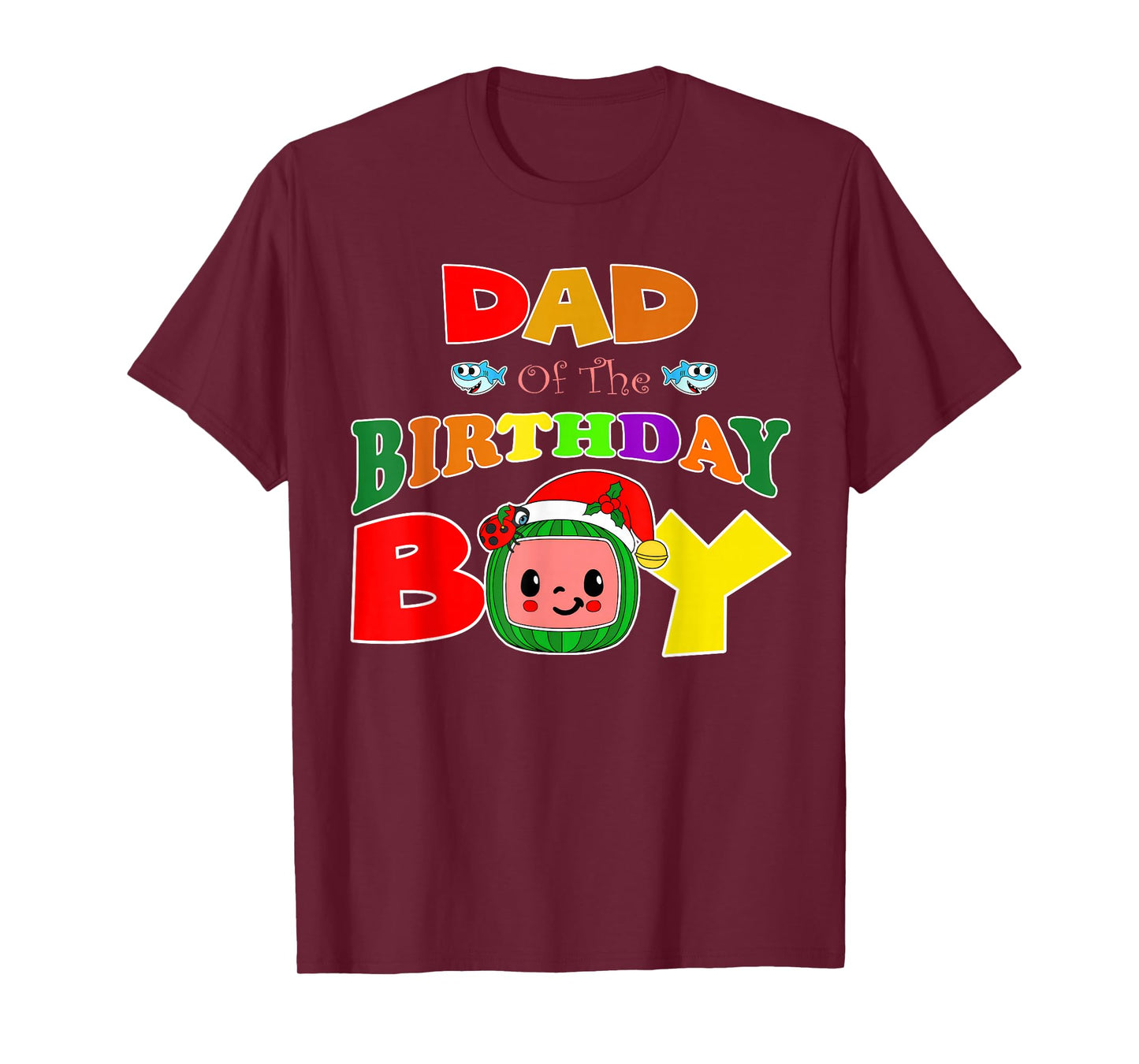 Dad and Mom Of The Birthday Boy Funny Melon Family Matching T-Shirt