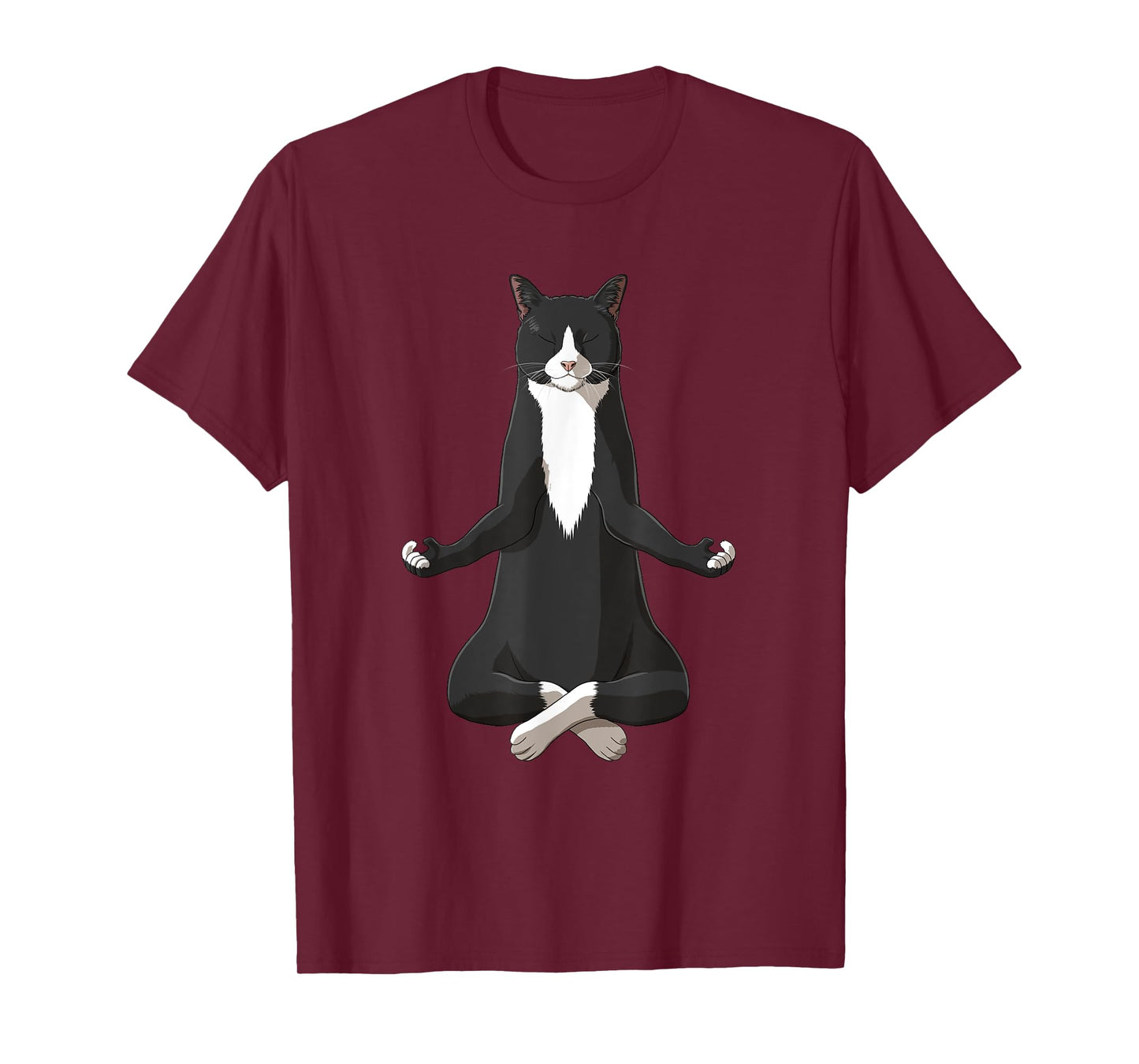 Funny Yoga Tuxie Tuxedo Cat T-Shirt for Men Women Girls Kids