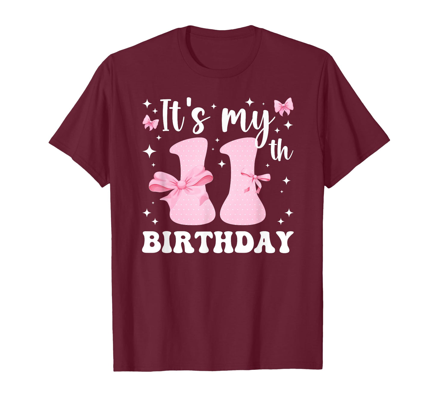 11th Coquette Themed Birthday Eleven Year Old Girl Bow T-Shirt