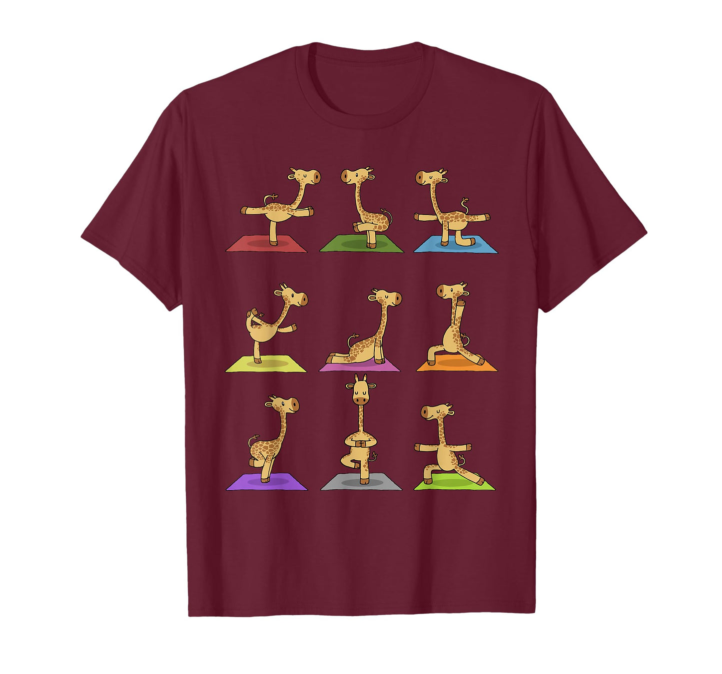 Giraffe Yoga T-Shirt Funny Giraffes In Yoga Poses Sports Tee T-Shirt