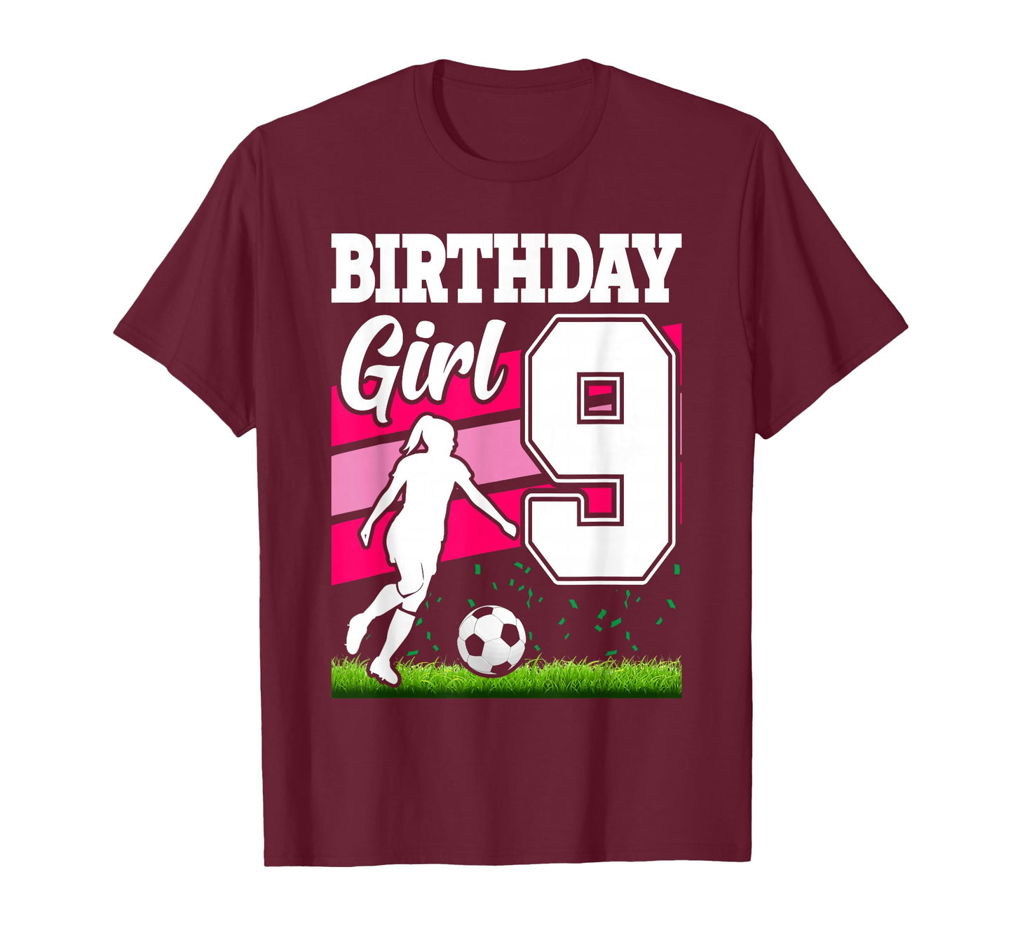 9 Year Old Soccer Birthday Party Theme 9th For Girl T-Shirt