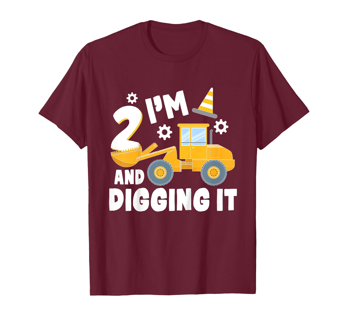 I'm 2 and Digging It 2 Year Old 2nd Birthday Construction T-Shirt