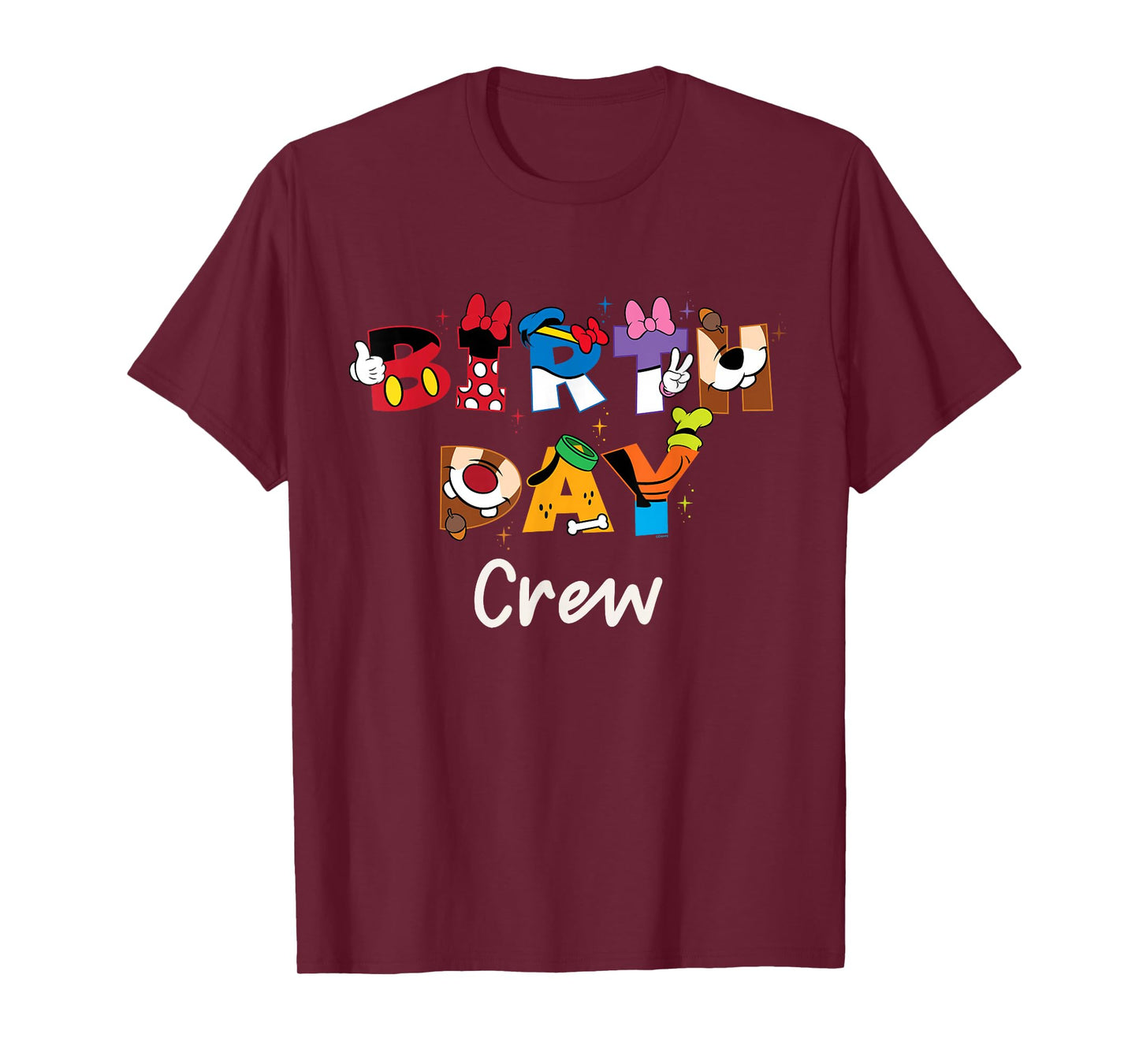 Disney "Birthday Crew" Mickey Mouse and Friends Letters T-Shirt