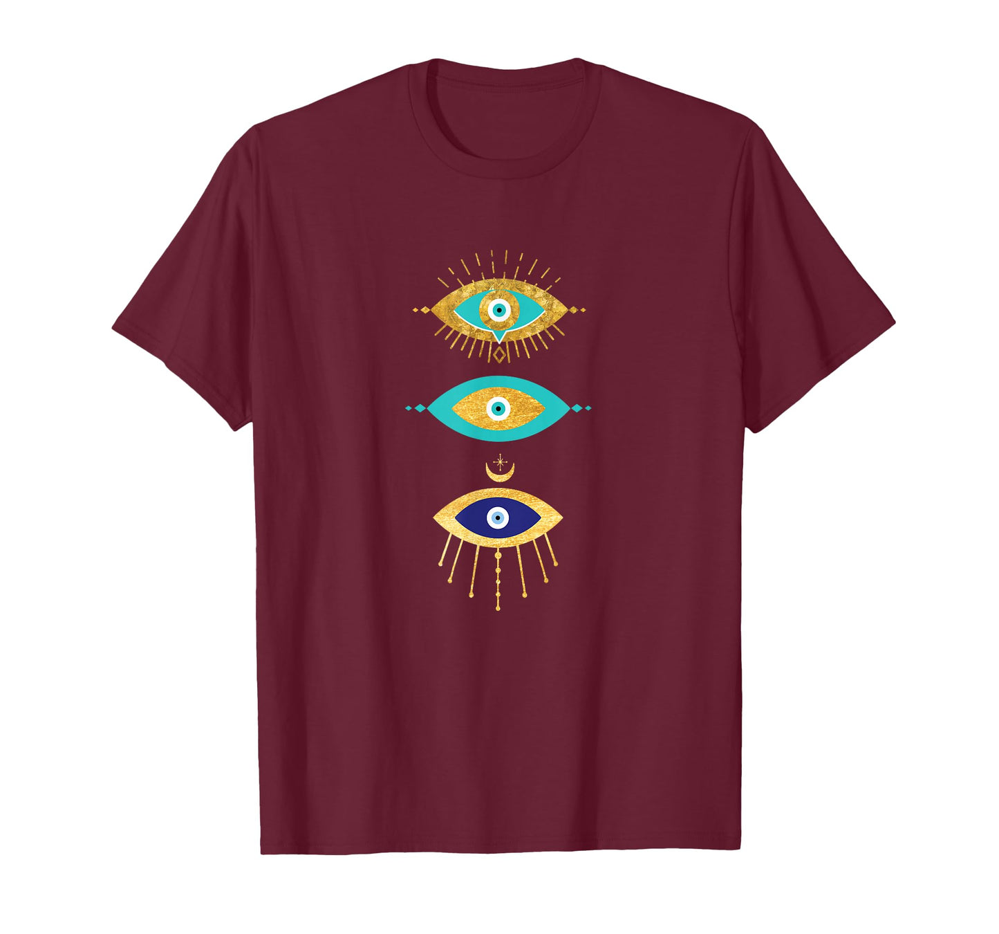 Third Eye All Seeing Spiritual Gift Apparel Evil Eye Curse Protection T-Shirt for Women, Teen Girls & Teens, Black, Short Sleeve, Classic Fit, Small