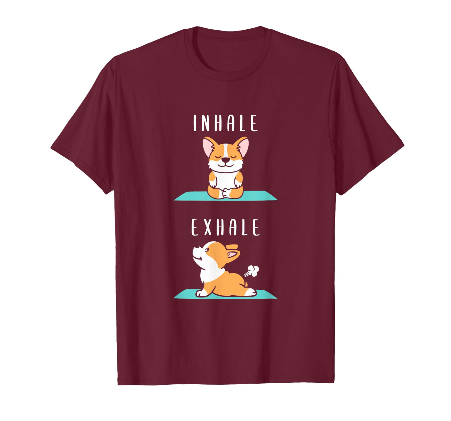 Inhale Exhale Namaste Yoga Corgi Dog Inner Meditation T-Shirt