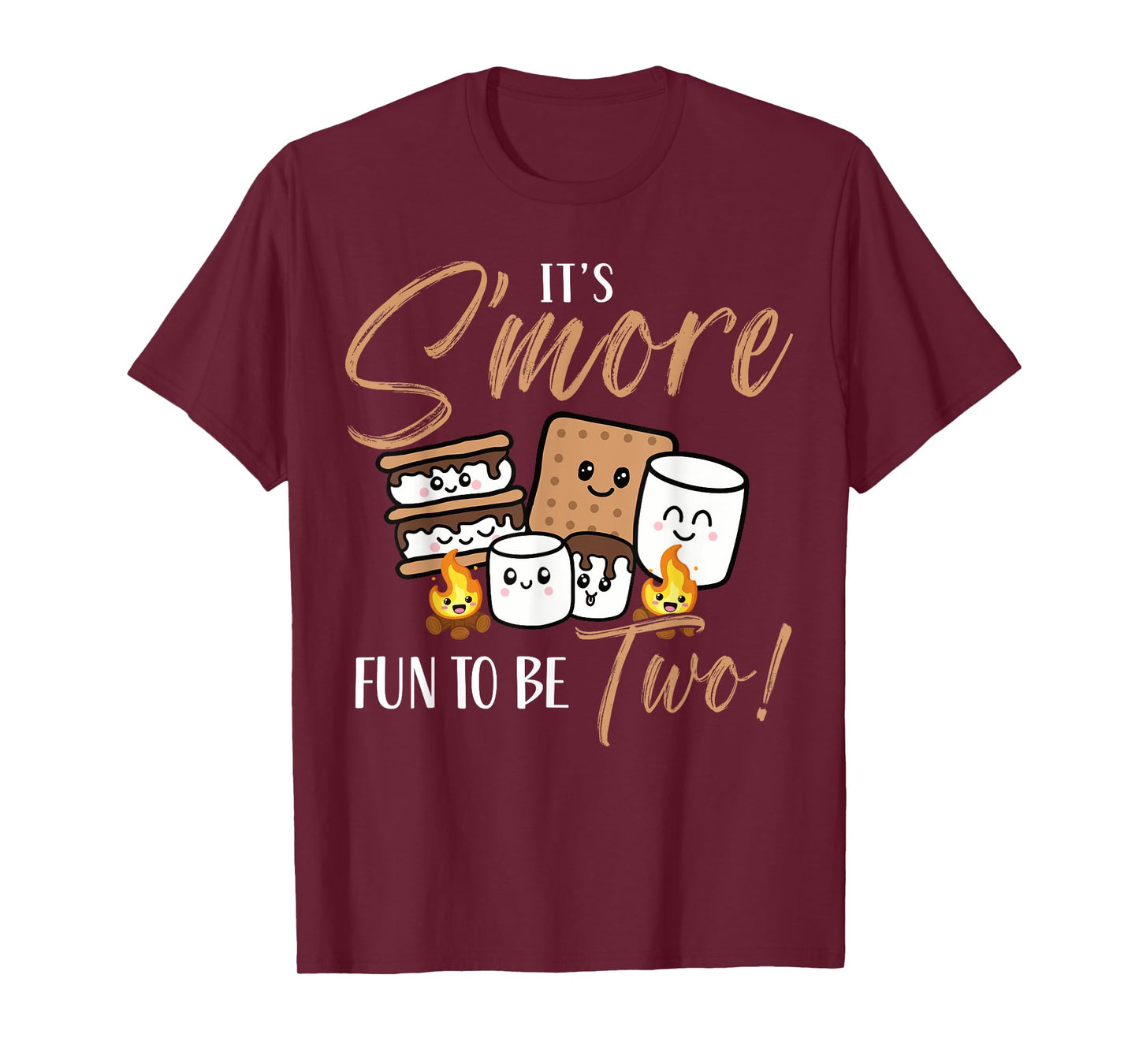 It's S'more Fun To Be Two 2nd Birthday Campfire Marshmallow T-Shirt