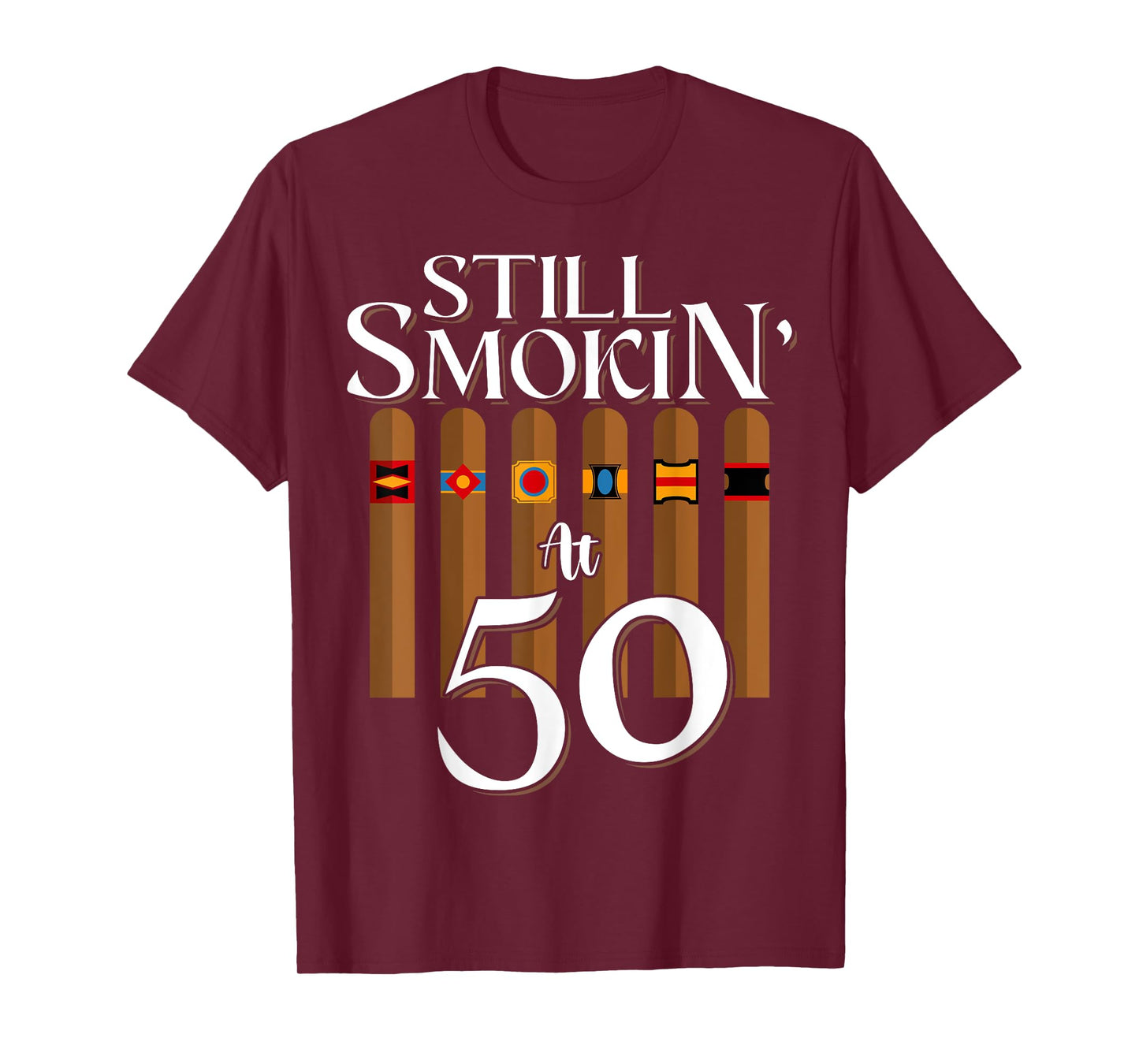 Still Smoking Cigars 50th Years Old Birthday Dad Smoker T-Shirt