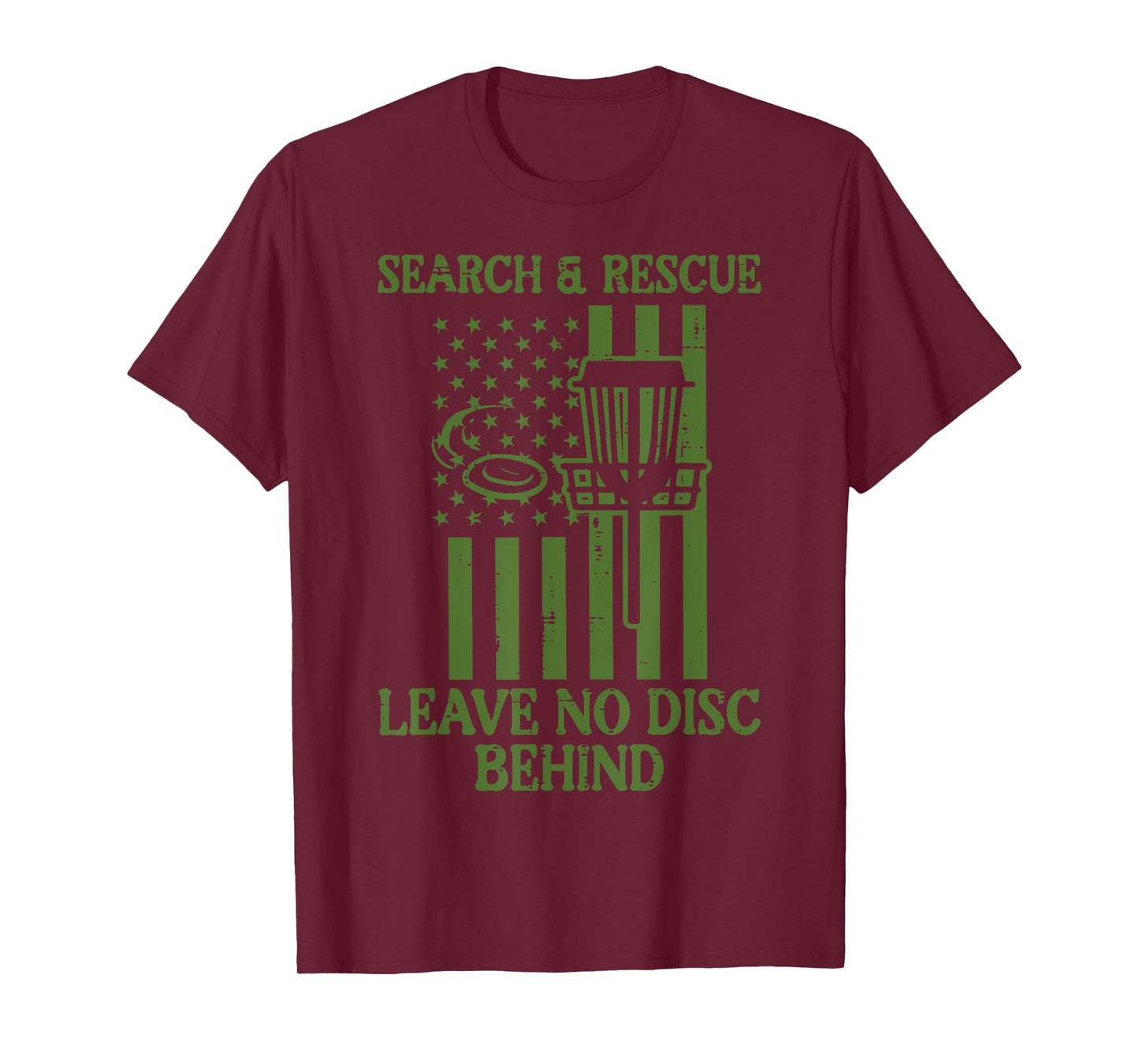 Search Rescue No Disc Behind Flag Frisbee Golf Men Women Kid T-Shirt