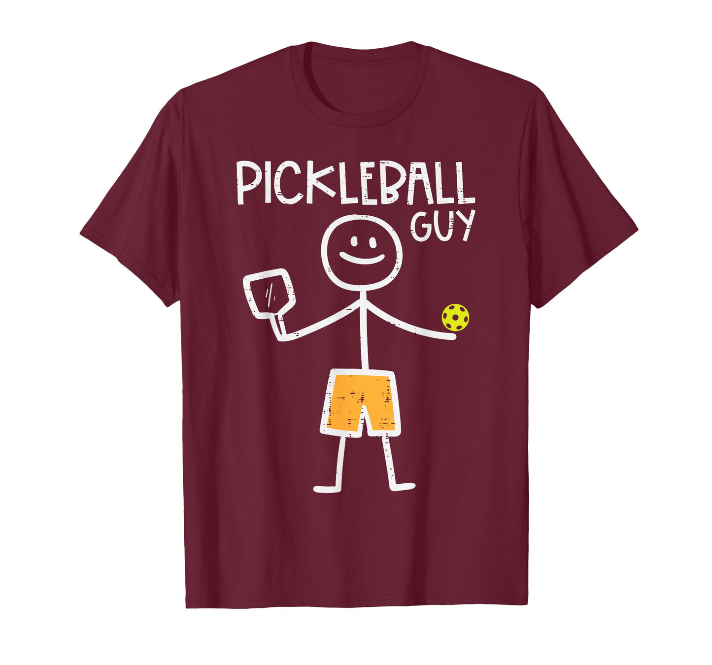 Pickleball Guy Stickman Pickle Ball Men Boys Kids Youth Teen T-Shirt