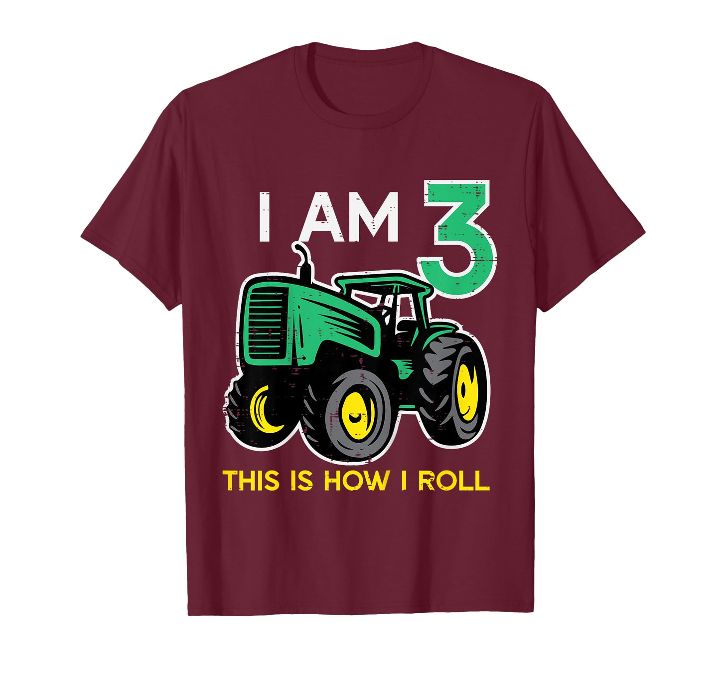 Kids 3rd Birthday Tractor This How I Roll 3 Bday Farm Truck Boys T-Shirt