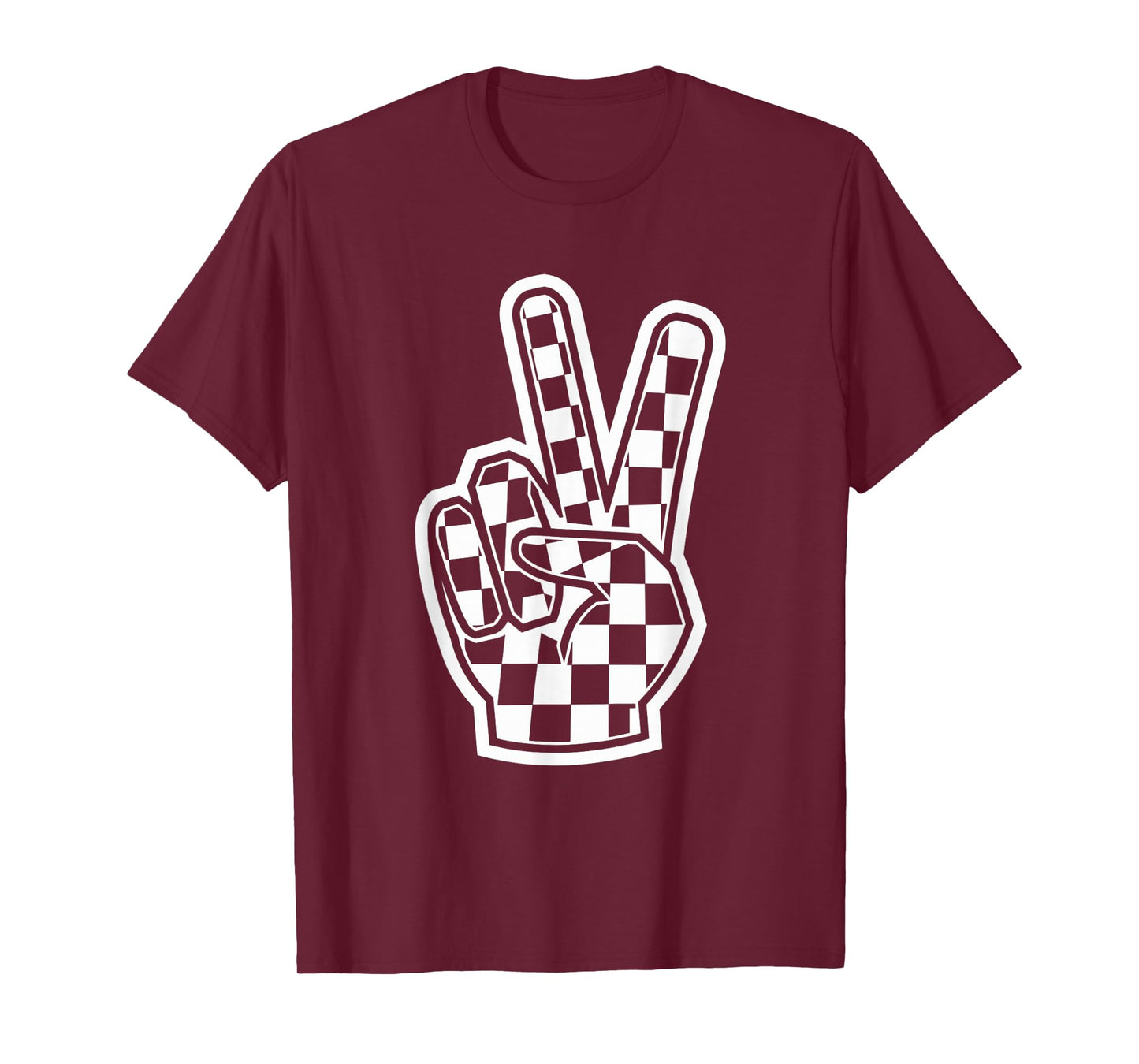 Peace Sing Checkered Hand Loving Toddlers Graphic Women Men T-Shirt