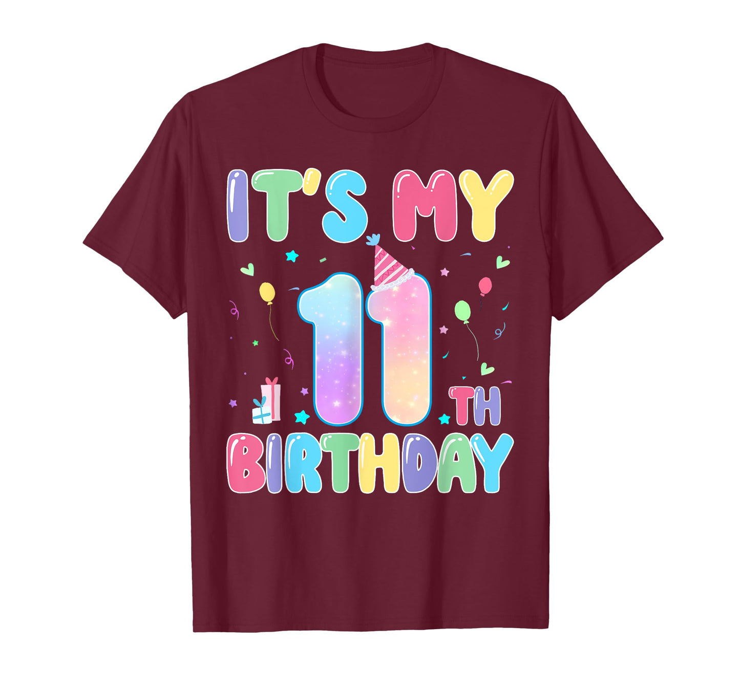It's My 11th Birthday Tie Dye 11 Year Old Girl Birthday Girl T-Shirt