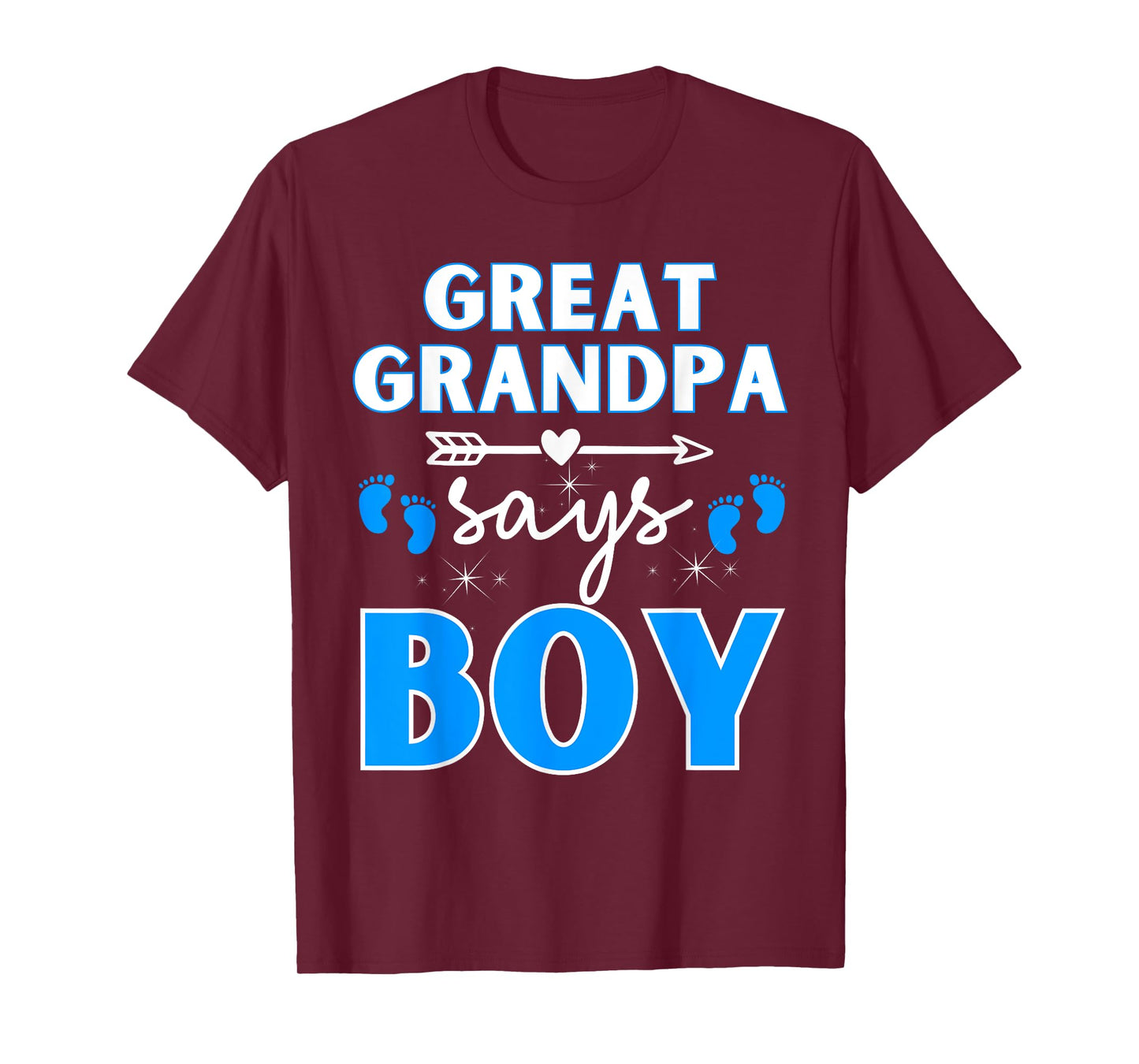 Great Grandpa Says Boy Gender Reveal Team Blue Pregnancy Tee T-Shirt