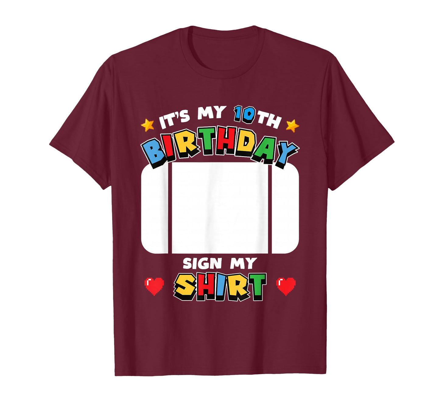 It's My 10th Birthday Sign My Shirt Video Game Theme Kids T-Shirt