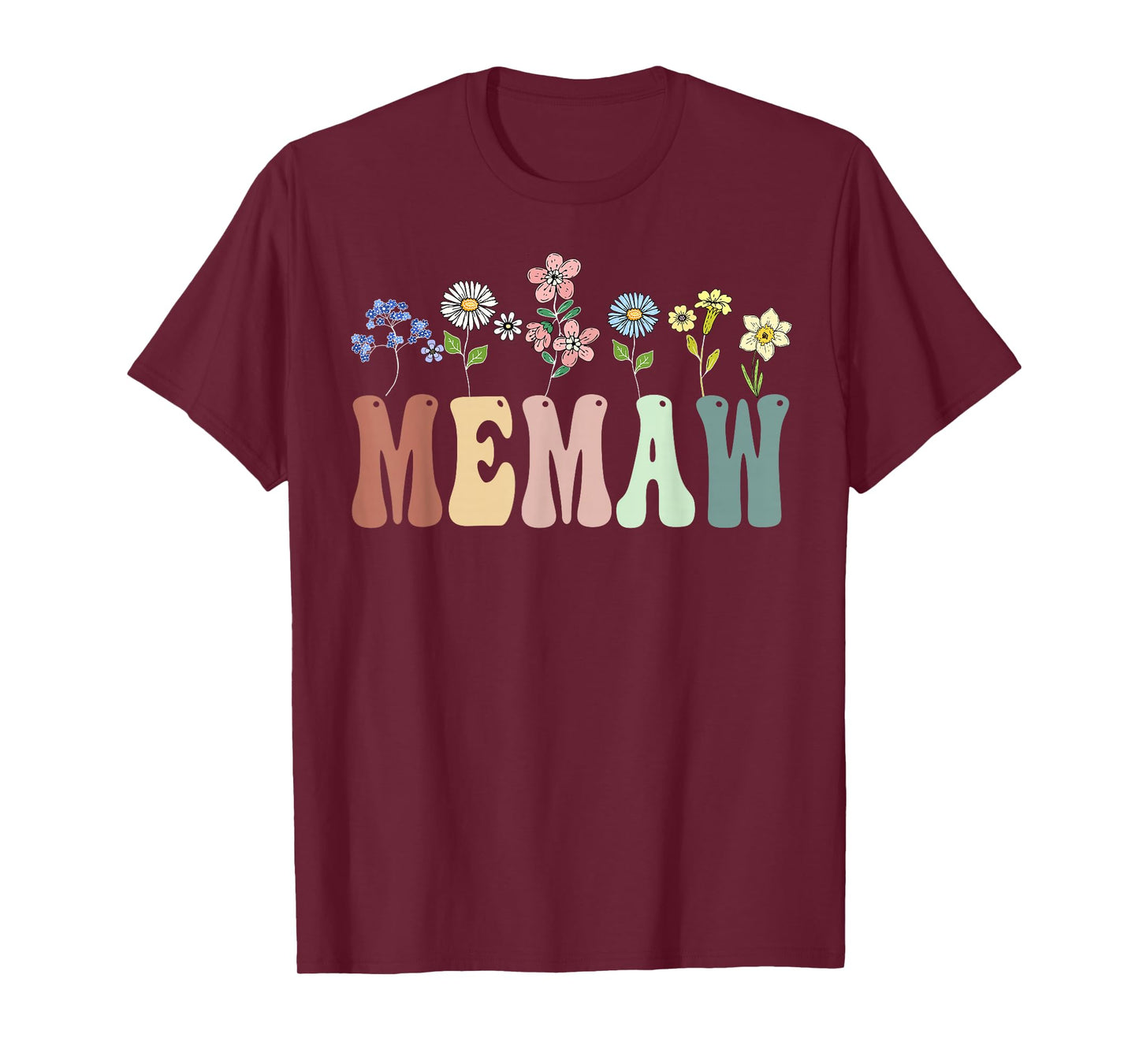 Memaw Gifts Women Wildflower Floral Design Memaw T-Shirt
