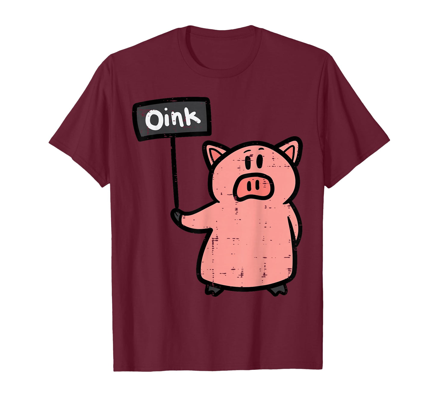 Pig Oink Sign Funny Hog Swine Farm Animal Men Women Kids T-Shirt