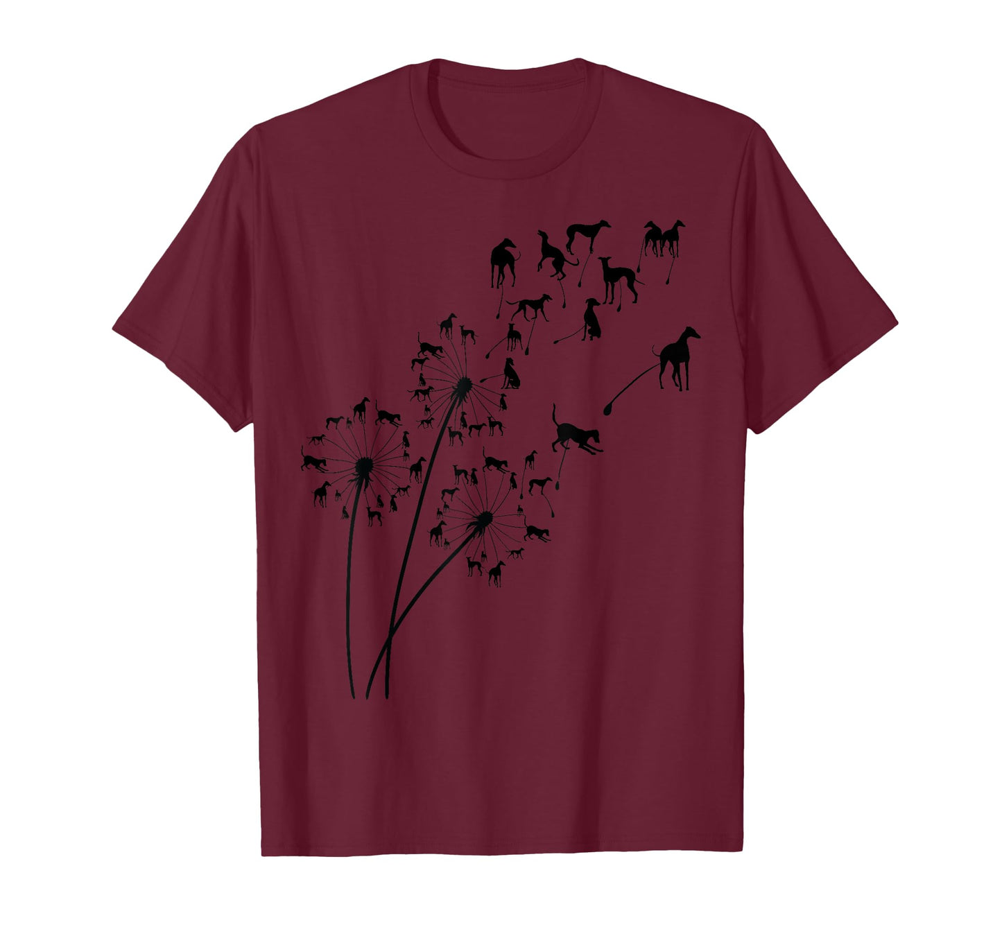 Dandelion Greyhound Flower, Floral Greyhound Tree T-Shirt