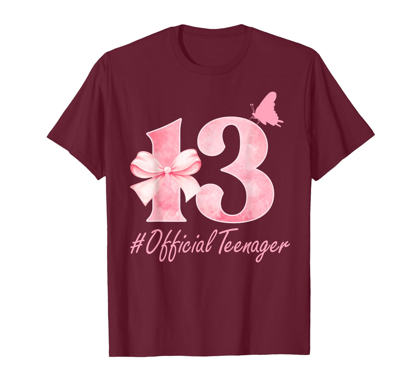 13th Birthday Coquette Bow Pink 13 Year Old Birthday Girl T-Shirt