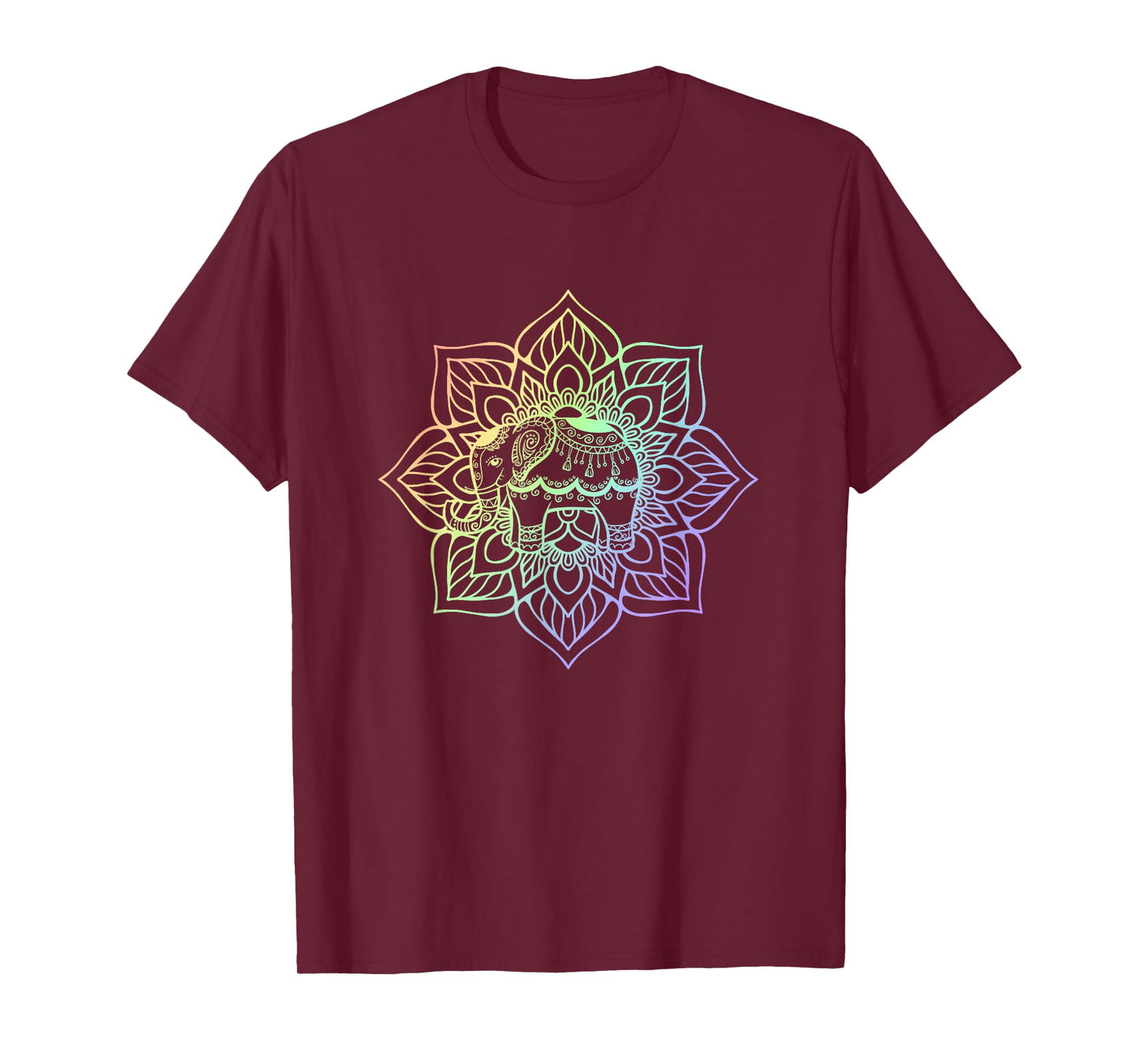 Rainbow Elephant Mandala | Spiritual New Age Buddhist Yoga T-Shirt