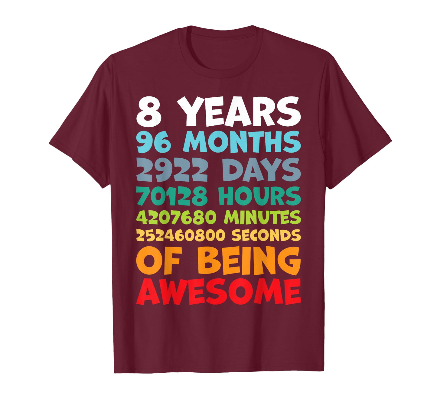 8 Year Old BDay Decorations Son Boy 8yr 8th Birthday T-Shirt