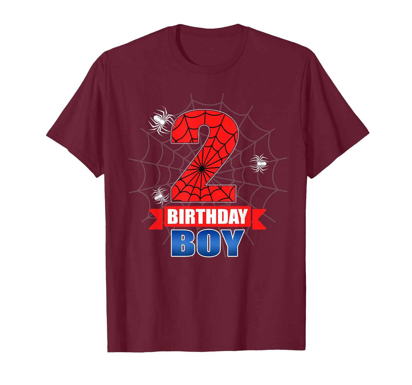 Spider Web 2 Years Old It's My 2nd Birthday Boy Party T-Shirt